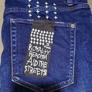 BLUE  Ysubis brand  jeans  (white-crosses)